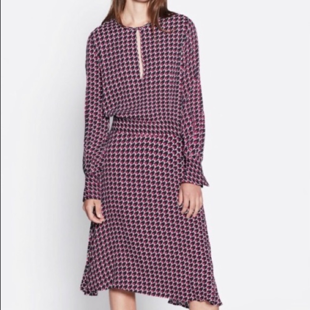 NWT EQUIPMENT Magnolia Houndstooth Print Midi Dress